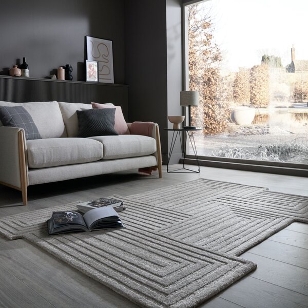 Χαλί Zen Rectangles Natural inchis 120x170 cm, Flair Rugs