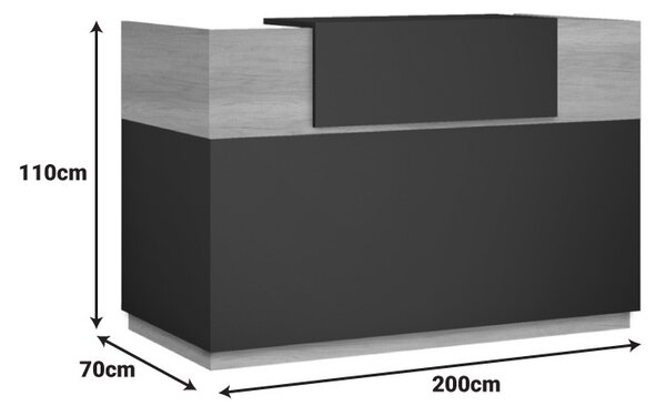 Γραφείο υποδοχής Lotus Ανθρακί 200x70x110 cm