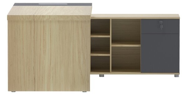 Δεξί γωνιακό γραφείο V1 Lotus Φυσικό 180x180x75 cm