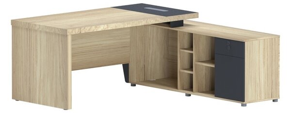 Δεξί γωνιακό γραφείο V1 Lotus Φυσικό 180x180x75 cm