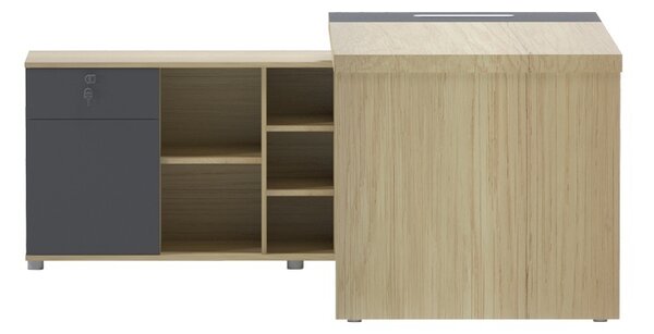 Αριστερό γωνιακό γραφείο Lotus Φυσικό 160x160x75 cm