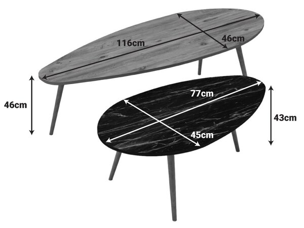 Τραπεζάκι σαλονιού Monty Φυσικό 116x46x46 cm