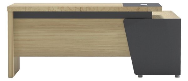 Αριστερό γωνιακό γραφείο Lotus Φυσικό 160x160x75 cm