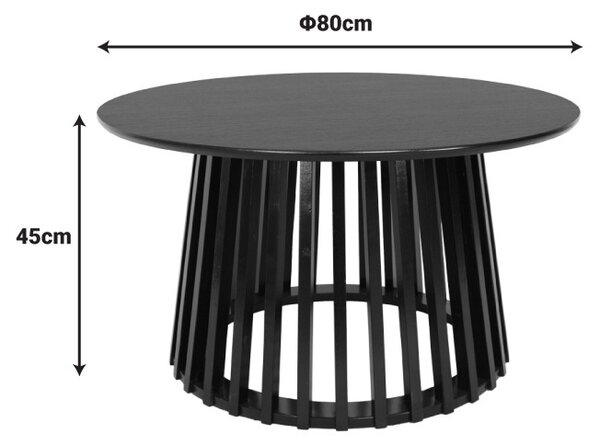 Τραπεζάκι σαλονιού Domonic Μαύρο 80x80x45 cm
