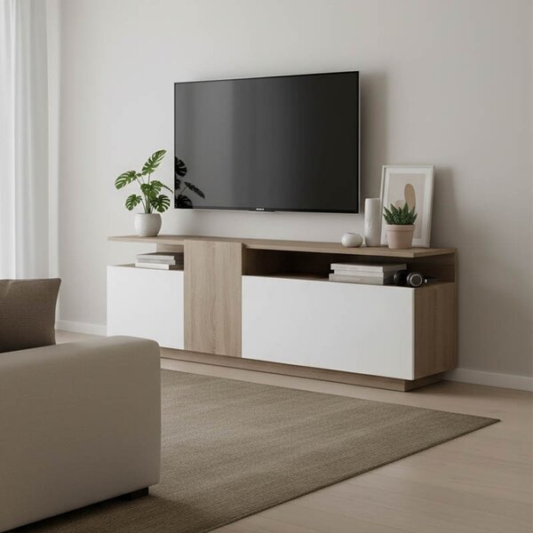 Έπιπλο TV Vendora Λευκό 150x29.5x46.3 cm