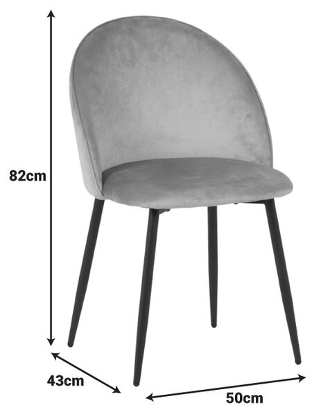 Καρέκλα Perch Ανθρακί 50x43x82 cm