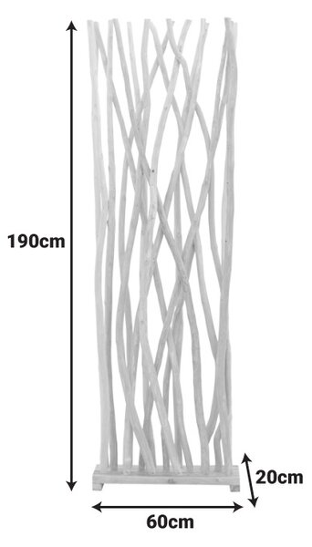 Διαχωριστικό παραβάν Jati Natural 60x20x190 cm