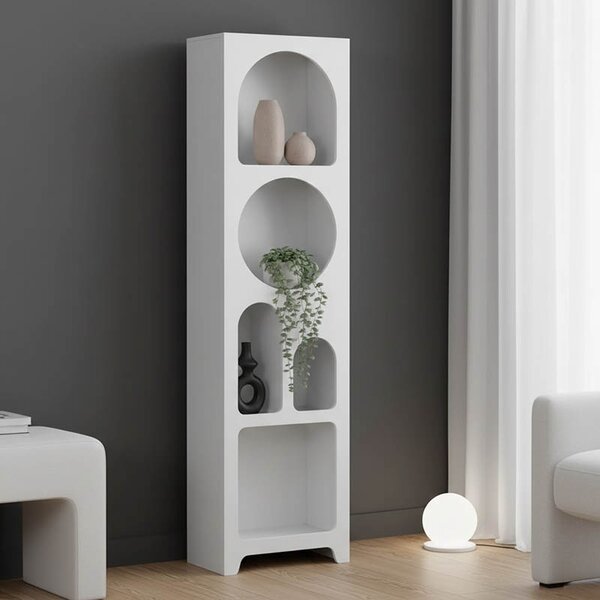 Βιβλιοθήκη Emersi, Λευκό, 48x35x180 cm