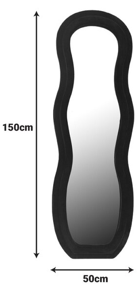 Καθρέφτης Glinde Μαύρο 50x3.3x150 cm