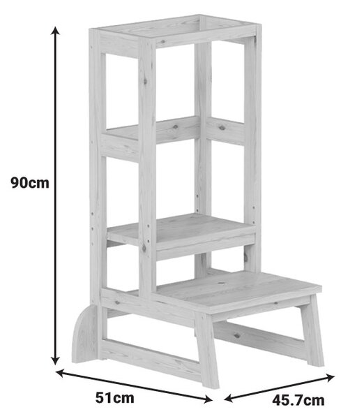 Πύργος εκμάθησης για παιδιά από ξύλο Montessori Chiquel Natural 45.7x51x90 cm