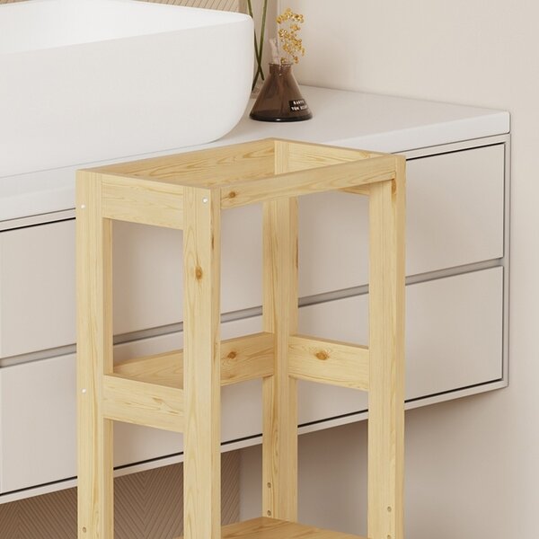 Πύργος εκμάθησης για παιδιά από ξύλο Montessori Chiquel Natural 45.7x51x90 cm