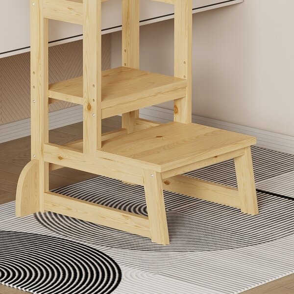 Πύργος εκμάθησης για παιδιά από ξύλο Montessori Chiquel Natural 45.7x51x90 cm