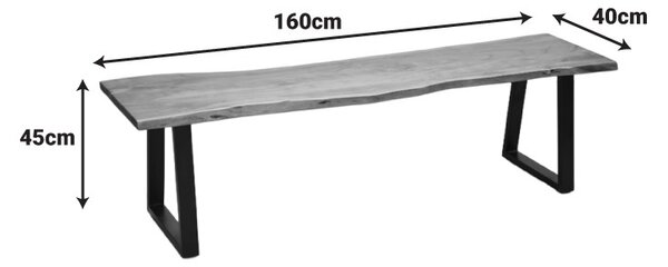 Παγκάκι Miles Slim, Καφέ, 160x40x45 cm