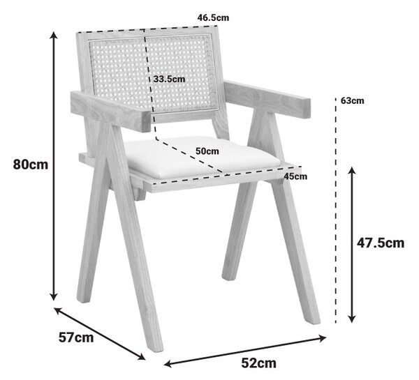 Καρέκλα Winslow Λευκό 51x54x80 cm