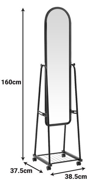 Καθρέφτης με ράφια Lomna Λευκό 38.5x37.5x160 cm