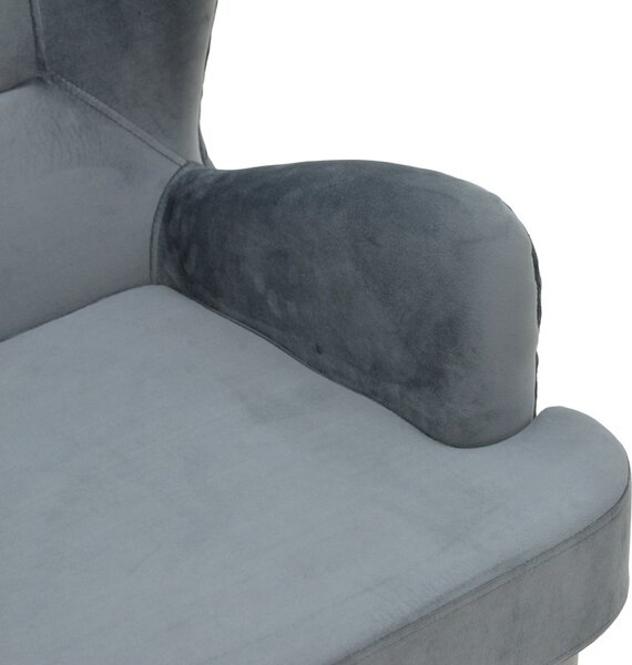 Πολυθρόνα Regalo velvet Σκούρο Γκρι 75x88x85 cm