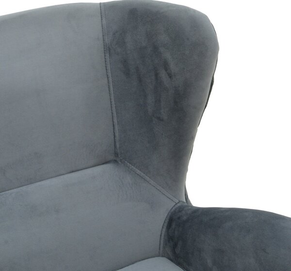 Πολυθρόνα Regalo velvet Σκούρο Γκρι 75x88x85 cm