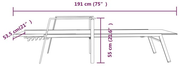 VidaXL Ξαπλώστρα Γκρι από Ατσάλι και Textilene