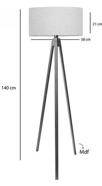 Φωτιστικό Δαπέδου PWL-1059, Pako World, E27, Κρεμ-Καρυδί, 38x38x140 cm
