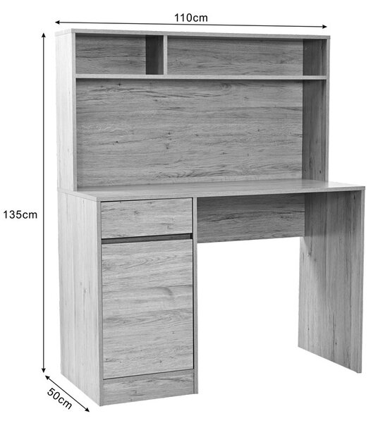 Γραφείο με ράφι Secreta, Pako World, Καρυδί, 110x50x135 cm