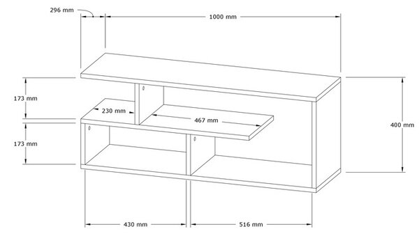 Έπιπλο TV Waldo Pako World Φυσικό 100x29.5x40 cm