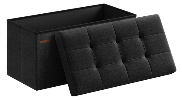 Σκαμπό Μπαούλο Αποθήκευσης Μαύρο Songmics 76x38x38 cm