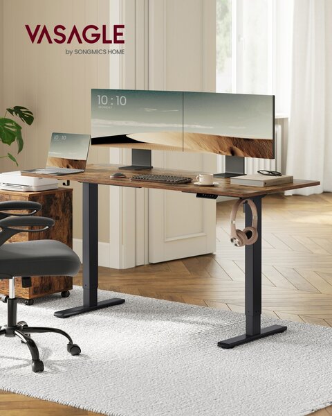Σκελετός ρυθμιζόμενου γραφείου Vasagle Μαύρο 150x80x118 cm