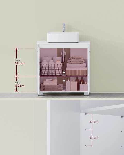 Έπιπλο νιπτήρα V1 Vasagle Λευκό 60x30x60 cm