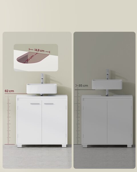 Έπιπλο νιπτήρα V1 Vasagle Λευκό 60x30x60 cm