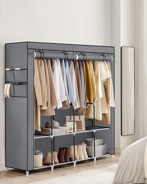 Υφασμάτινη Ντουλάπα Songmics Γκρι 170x45x167 cm