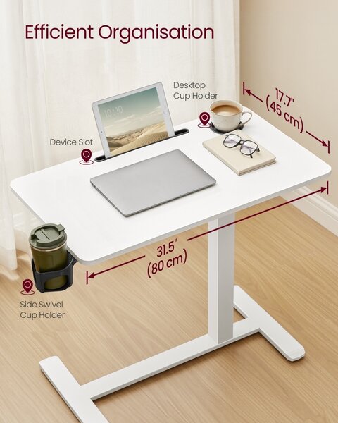 Τραπεζάκι laptop Vasagle Λευκό 80x45x102 cm