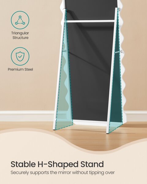 Επιδαπέδιος καθρέφτης Songmics Λευκό 50x4.7x160 cm