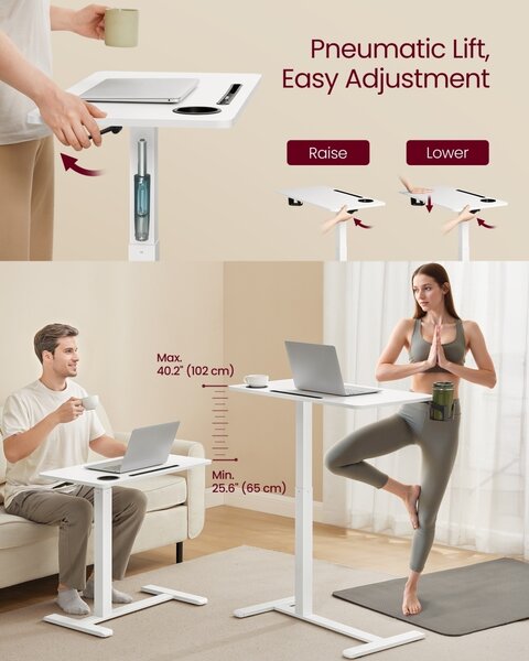 Τραπεζάκι laptop Vasagle Λευκό 80x45x102 cm