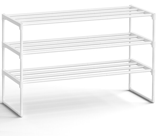 Αρθρωτή παπουτσοθήκη Songmics Περλέ Λευκό 92x30x55 cm