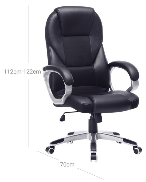 Καρέκλα γραφείου Songmics Μαύρο 67x67.3x126 cm
