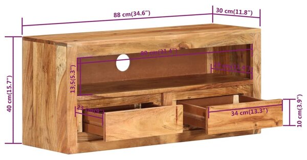 VidaXL Έπιπλα Τηλεόρασης 2 τεμ. 88x30x40 εκ. από Μασίφ Ξύλο Ακακίας