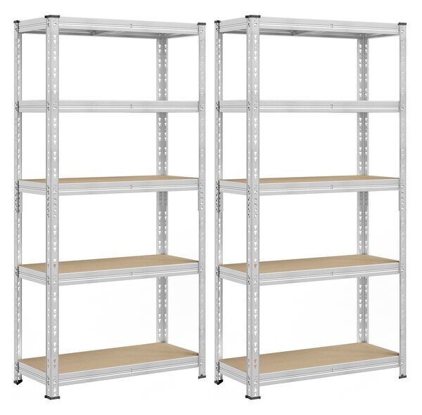 Σετ 2 τεμ. ραφιέρες αποθήκευσης Songmics Ασημί 90x40x180 cm