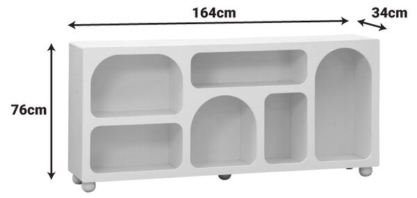 Κονσόλα Emersi με ράφια Λευκό 164x34x76 cm