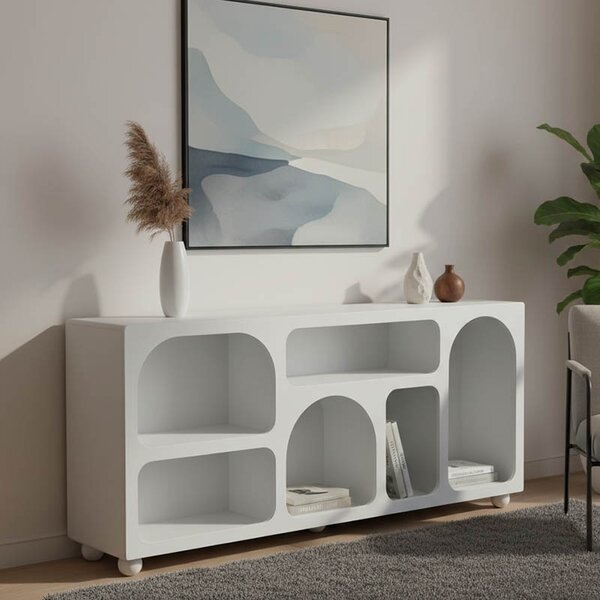 Κονσόλα Emersi με ράφια Λευκό 164x34x76 cm