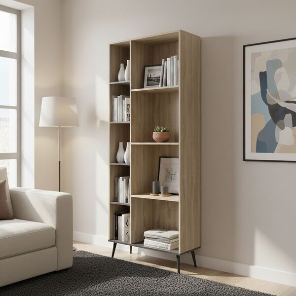Βιβλιοθήκη Boho Zezan, Sonoma, 76.5x30x200.5 cm