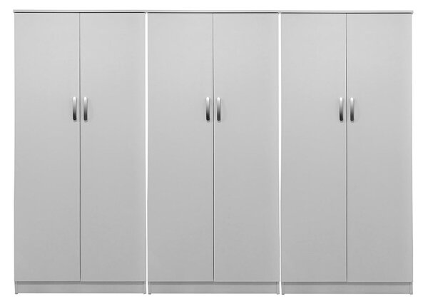 Ντουλάπα με 6 Πόρτες, Athos II, V2, Λευκό, 240x42x180 cm