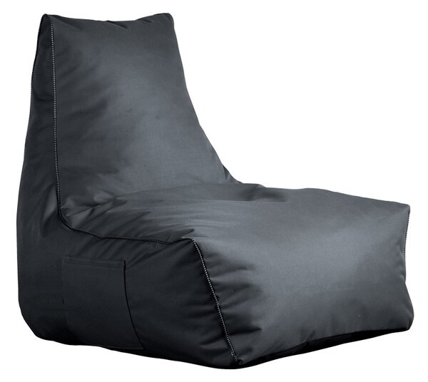 Πολυθρόνα Πουφ (beanbag) Κήπου, Leverian, Σκούρο Γκρι, 76x82x73 cm