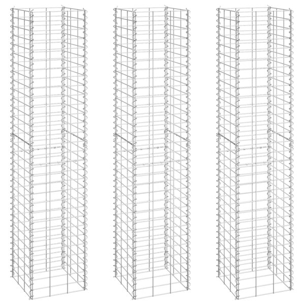 VidaXL Συρματοκιβώτια-Γλάστρες Υπερυψ. 3 τεμ. 30x30x150εκ. Σιδερένιες