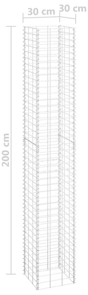 VidaXL Συρματοκιβώτια-Γλάστρες Υπερυψ. 3 τεμ. 30x30x200εκ. Σιδερένιες