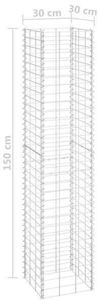 VidaXL Συρματοκιβώτια-Γλάστρες Υπερυψ. 3 τεμ. 30x30x150εκ. Σιδερένιες