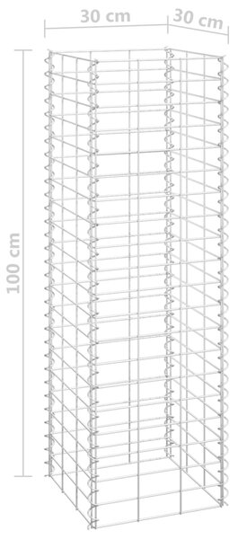 VidaXL Συρματοκιβώτια-Γλάστρες Υπερυψ. 3 τεμ. 30x30x100εκ. Σιδερένιες