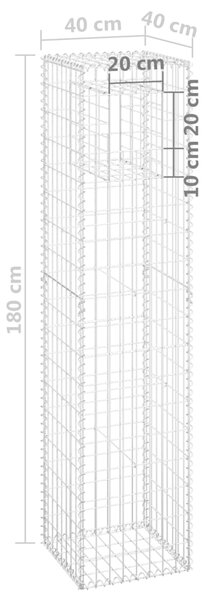 VidaXL Συρματοκιβώτια Στύλοι 2 τεμ. 40 x 40 x 180 εκ. Σιδερένιοι