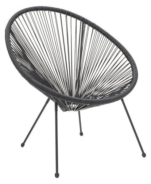 Καρέκλα scoica de gradina, Acapulco, Μαύρο, 68.5x74.5x84 cm