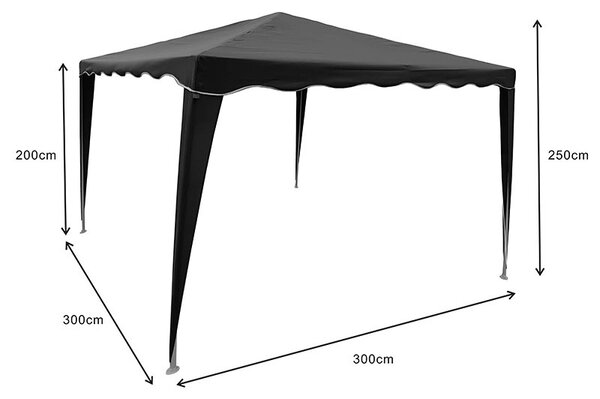 Κιόσκι κήπου, Gazebo, Σκούρο Γκρι, 300x300x250 cm