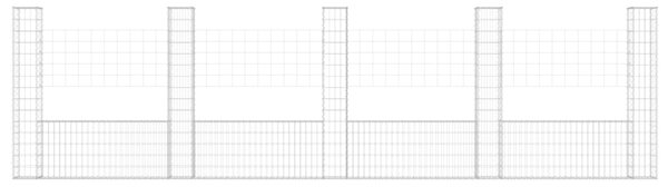 VidaXL Συρματοκιβώτιο σε U Σχήμα με 5 Στύλους 500x20x150 εκ Σιδερένιο